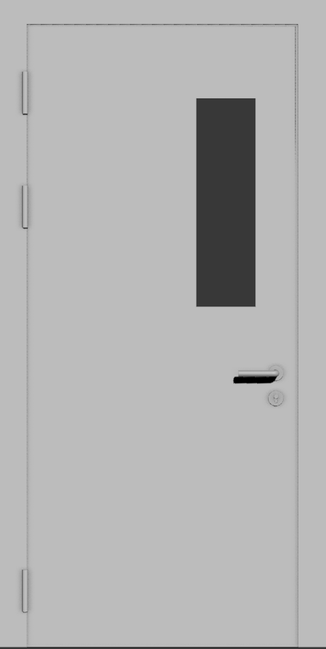 Дверь металлическая с остеклением со смещением